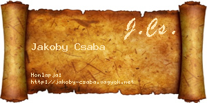 Jakoby Csaba névjegykártya