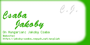csaba jakoby business card